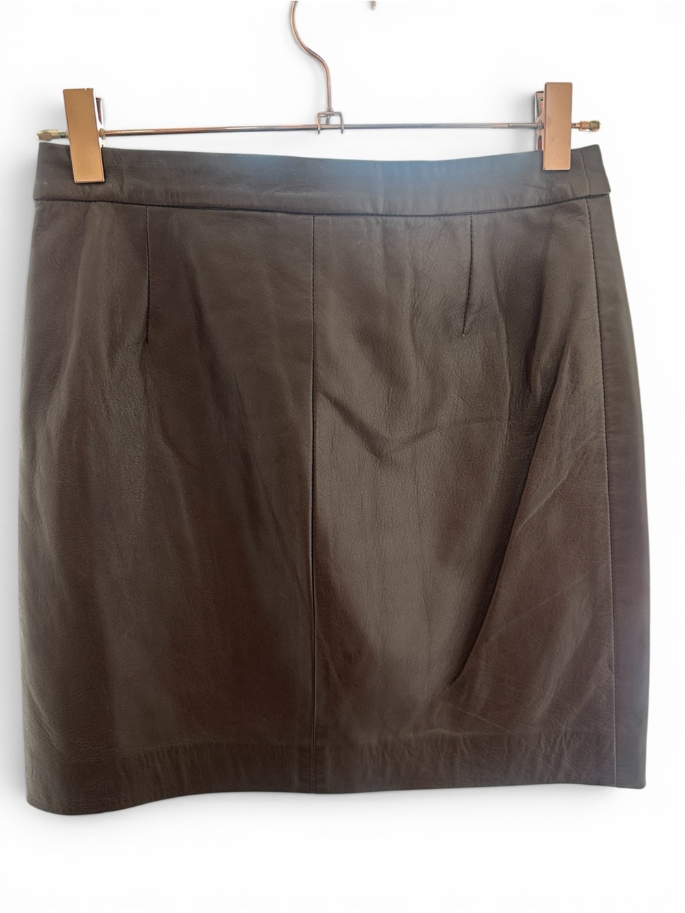 Trussardi Brown Leather Mini Skirt